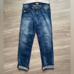 MOTHER The Drop Out in Tequila Truth Denim Jeans Dark Wash Sz 24 EUC 98% Cotton